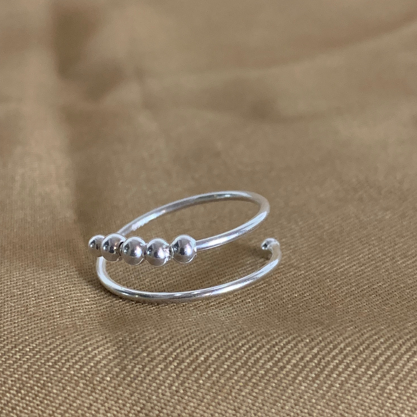 Dainty 4 Bead Anxiety Ring