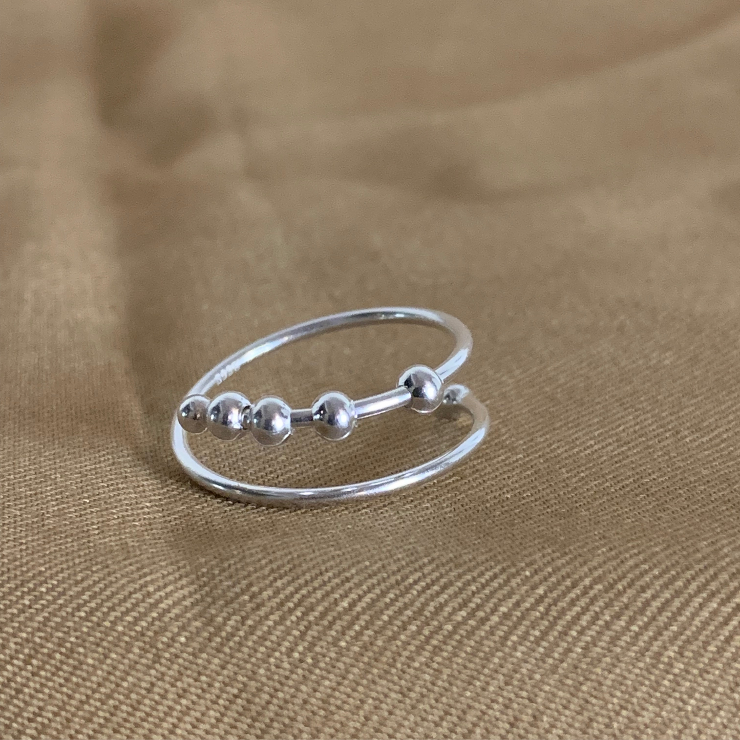 Dainty 4 Bead Anxiety Ring