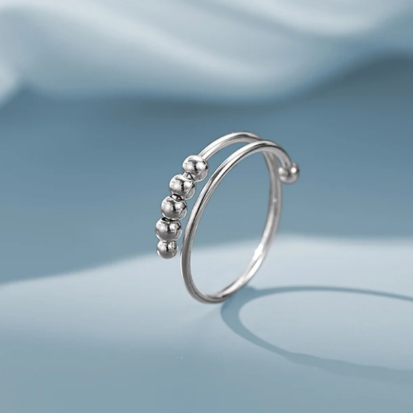 Dainty 4 Bead Anxiety Ring