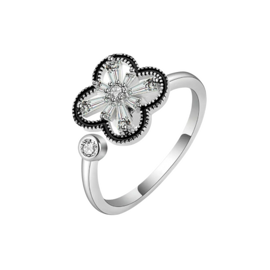 Fidget 4 Leaf Clove Ring (Sterling Silver)